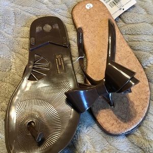 New West Loop Brown Jelly Cork Flip Flops